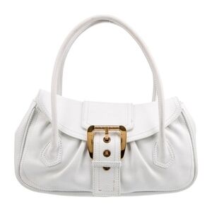 Celine leather vintage White Gold satchel Shoulder Bag